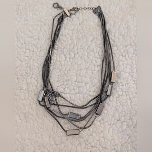 Chic Multi-Layer Silver Necklace